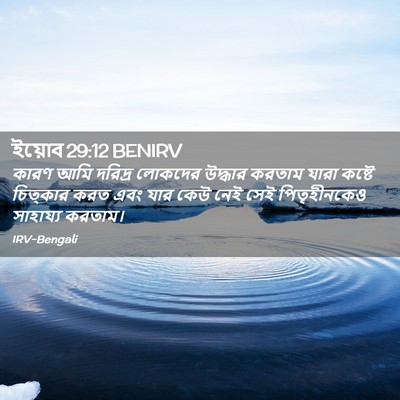 Picture 02 - ইয়োব 29:12 BENIRV - কারণ আমি দরিদ্র - Bible Verse Picture