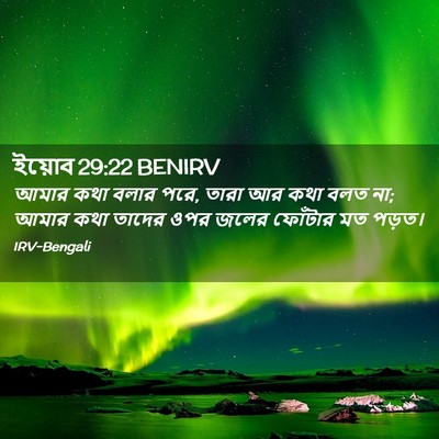 Picture 02 - ইয়োব 29:22 BENIRV - আমার কথা বলার পরে, - Bible Verse Picture