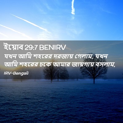 Picture 02 - ইয়োব 29:7 BENIRV - যখন আমি শহরের - Bible Verse Picture