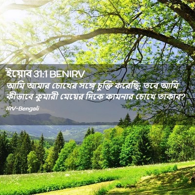 Picture 02 - ইয়োব 31:1 BENIRV - আমি আমার চোখের - Bible Verse Picture