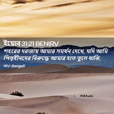 Picture 02 - ইয়োব 31:21 BENIRV - শহরের দরজায় আমার - Bible Verse Picture