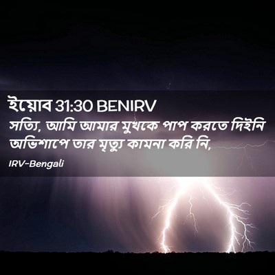 Picture 02 - ইয়োব 31:30 BENIRV - সত্যি, আমি আমার - Bible Verse Picture