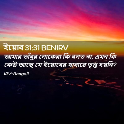 Picture 02 - ইয়োব 31:31 BENIRV - আমার তাঁবুর - Bible Verse Picture