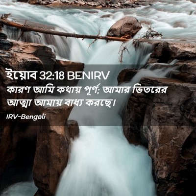 Picture 02 - ইয়োব 32:18 BENIRV - কারণ আমি কথায় - Bible Verse Picture