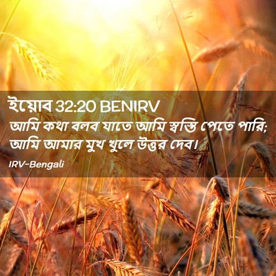 Picture 02 - ইয়োব 32:20 BENIRV - আমি কথা বলব যাতে - Bible Verse Picture