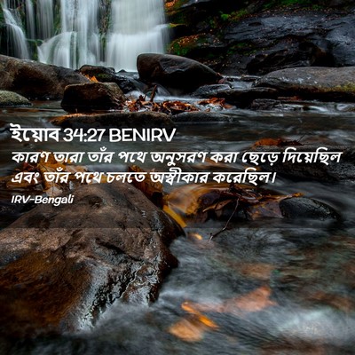 Picture 02 - ইয়োব 34:27 BENIRV - কারণ তারা তাঁর পথে - Bible Verse Picture