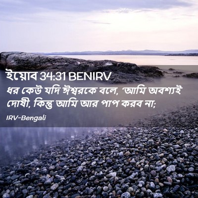 Picture 02 - ইয়োব 34:31 BENIRV - ধর কেউ যদি ঈশ্বরকে - Bible Verse Picture