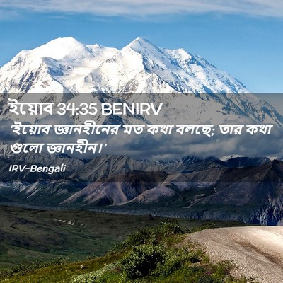 Picture 02 - ইয়োব 34:35 BENIRV - ‘ইয়োব জ্ঞানহীনের - Bible Verse Picture
