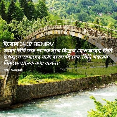 Picture 02 - ইয়োব 34:37 BENIRV - কারণ তিনি তার - Bible Verse Picture