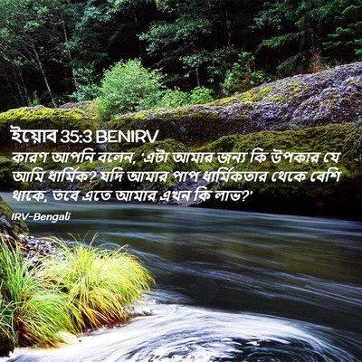 Picture 02 - ইয়োব 35:3 BENIRV - কারণ আপনি বলেন, - Bible Verse Picture