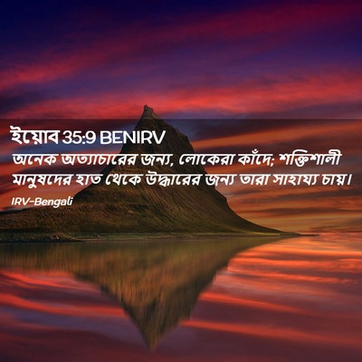 Picture 02 - ইয়োব 35:9 BENIRV - অনেক অত্যাচারের - Bible Verse Picture