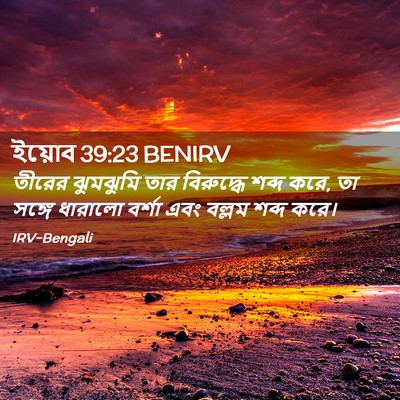 Picture 02 - ইয়োব 39:23 BENIRV - তীরের ঝুমঝুমি তার - Bible Verse Picture