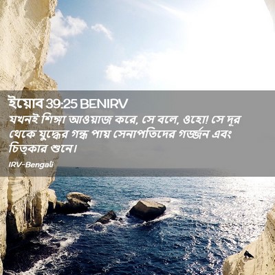 Picture 02 - ইয়োব 39:25 BENIRV - যখনই শিঙ্গা - Bible Verse Picture