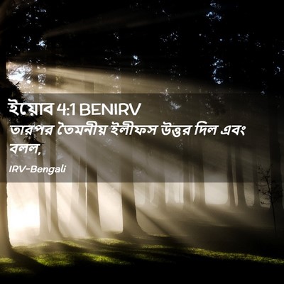 Picture 02 - ইয়োব 4:1 BENIRV - তারপর তৈমনীয় - Bible Verse Picture