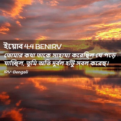 Picture 02 - ইয়োব 4:4 BENIRV - তোমার কথা তাকে - Bible Verse Picture