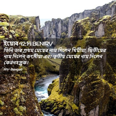 Picture 02 - ইয়োব 42:14 BENIRV - তিনি তার প্রথম - Bible Verse Picture