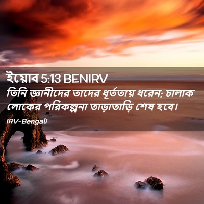 Picture 02 - ইয়োব 5:13 BENIRV - তিনি জ্ঞানীদের - Bible Verse Picture