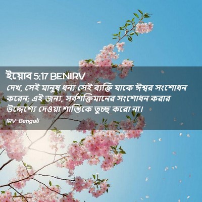 Picture 02 - ইয়োব 5:17 BENIRV - দেখ, সেই মানুষ ধন্য - Bible Verse Picture