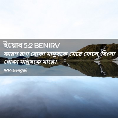 Picture 02 - ইয়োব 5:2 BENIRV - কারণ রাগ বোকা - Bible Verse Picture