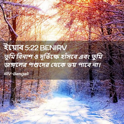 Picture 02 - ইয়োব 5:22 BENIRV - তুমি বিনাশ ও - Bible Verse Picture