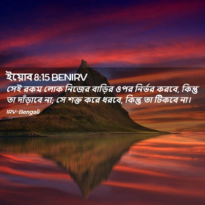 Picture 02 - ইয়োব 8:15 BENIRV - সেই রকম লোক নিজের - Bible Verse Picture