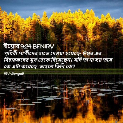 Picture 02 - ইয়োব 9:24 BENIRV - পৃথিবী পাপীদের - Bible Verse Picture