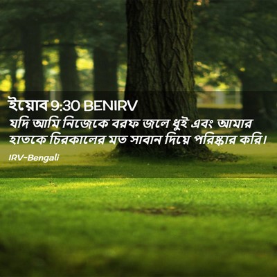 Picture 02 - ইয়োব 9:30 BENIRV - যদি আমি নিজেকে বরফ - Bible Verse Picture