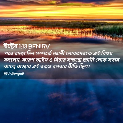 Picture 02 - ইষ্টেৰ 1:13 BENIRV - পরে রাজা দিন - Bible Verse Picture