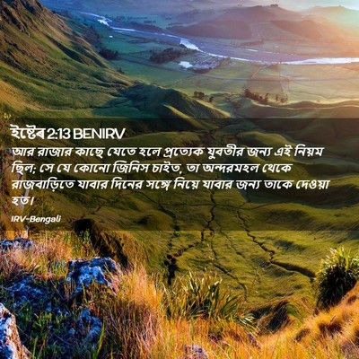 Picture 02 - ইষ্টেৰ 2:13 BENIRV - আর রাজার কাছে যেতে - Bible Verse Picture