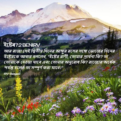 Picture 02 - ইষ্টেৰ 7:2 BENIRV - আর রাজা সেই - Bible Verse Picture