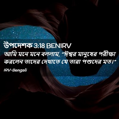 Picture 02 - উপদেশক 3:18 BENIRV - আমি মনে মনে বললাম, - Bible Verse Picture