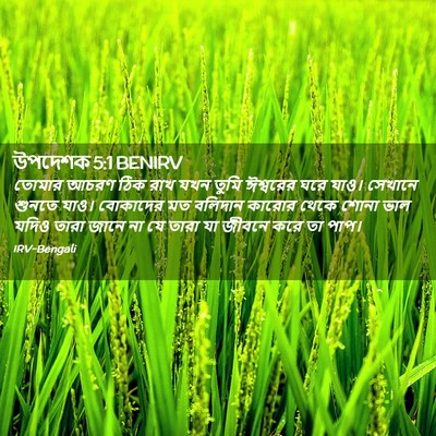 Picture 02 - উপদেশক 5:1 BENIRV - তোমার আচরণ ঠিক রাখ - Bible Verse Picture