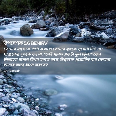 Picture 02 - উপদেশক 5:6 BENIRV - তোমার মাংসকে পাপ - Bible Verse Picture