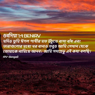 Picture 02 - ওবদিয়া 1:4 BENIRV - যদিও তুমি ঈগল - Bible Verse Picture