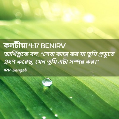 Picture 02 - কলচীয়া 4:17 BENIRV - আর্খিপ্পকে বল, - Bible Verse Picture