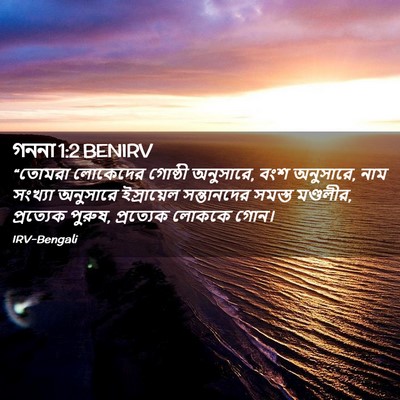 Picture 02 - গননা 1:2 BENIRV - “তোমরা লোকেদের - Bible Verse Picture