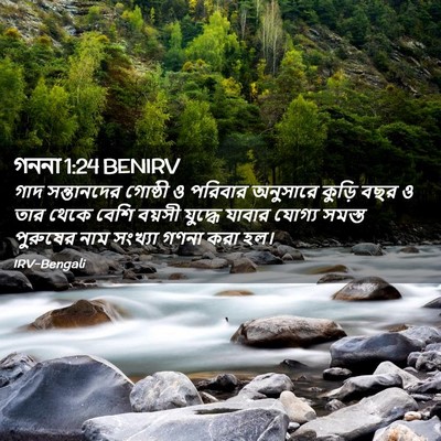 Picture 02 - গননা 1:24 BENIRV - গাদ সন্তানদের - Bible Verse Picture