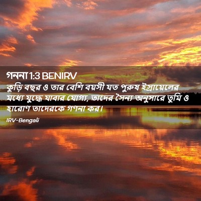 Picture 02 - গননা 1:3 BENIRV - কুড়ি বছর ও তার - Bible Verse Picture