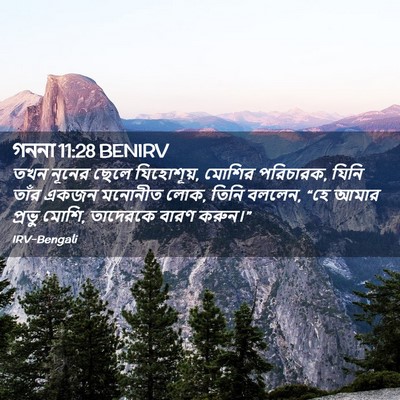 Picture 02 - গননা 11:28 BENIRV - তখন নূনের ছেলে - Bible Verse Picture