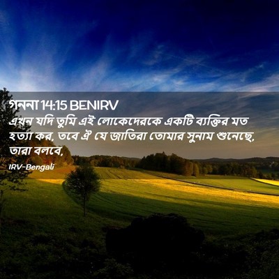 Picture 02 - গননা 14:15 BENIRV - এখন যদি তুমি এই - Bible Verse Picture
