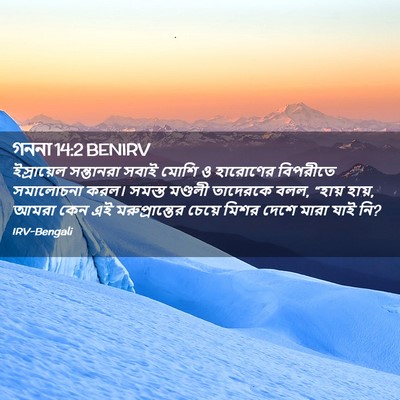 Picture 02 - গননা 14:2 BENIRV - ইস্রায়েল - Bible Verse Picture