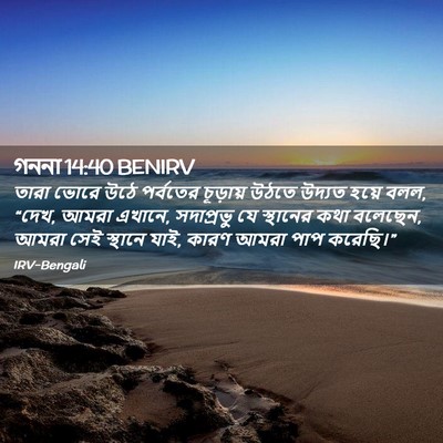 Picture 02 - গননা 14:40 BENIRV - তারা ভোরে উঠে - Bible Verse Picture