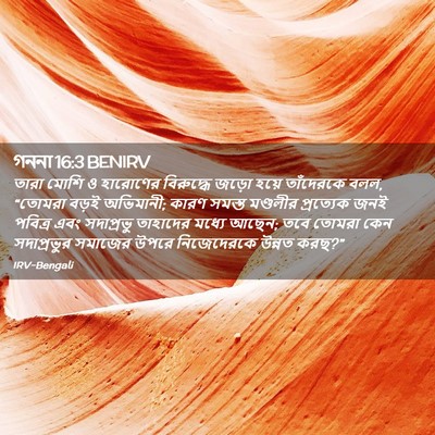 Picture 02 - গননা 16:3 BENIRV - তারা মোশি ও - Bible Verse Picture