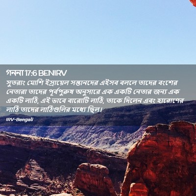 Picture 02 - গননা 17:6 BENIRV - সুতরাং মোশি - Bible Verse Picture
