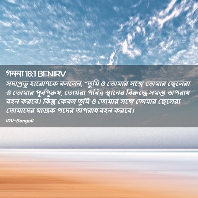 Picture 02 - গননা 18:1 BENIRV - সদাপ্রভু হারোণকে - Bible Verse Picture