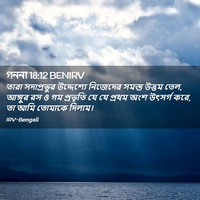 Picture 02 - গননা 18:12 BENIRV - তারা সদাপ্রভুর - Bible Verse Picture
