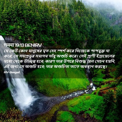 Picture 02 - গননা 19:13 BENIRV - যে কেউ কোন মানুষের - Bible Verse Picture