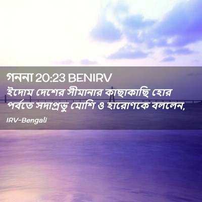 Picture 02 - গননা 20:23 BENIRV - ইদোম দেশের - Bible Verse Picture
