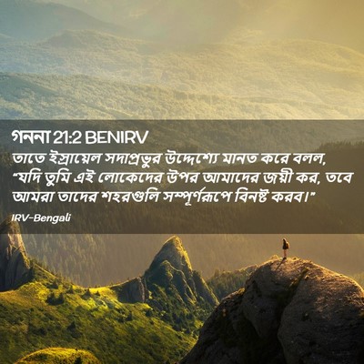 Picture 02 - গননা 21:2 BENIRV - তাতে ইস্রায়েল - Bible Verse Picture