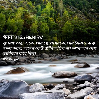 Picture 02 - গননা 21:35 BENIRV - সুতরাং তারা তাকে, - Bible Verse Picture